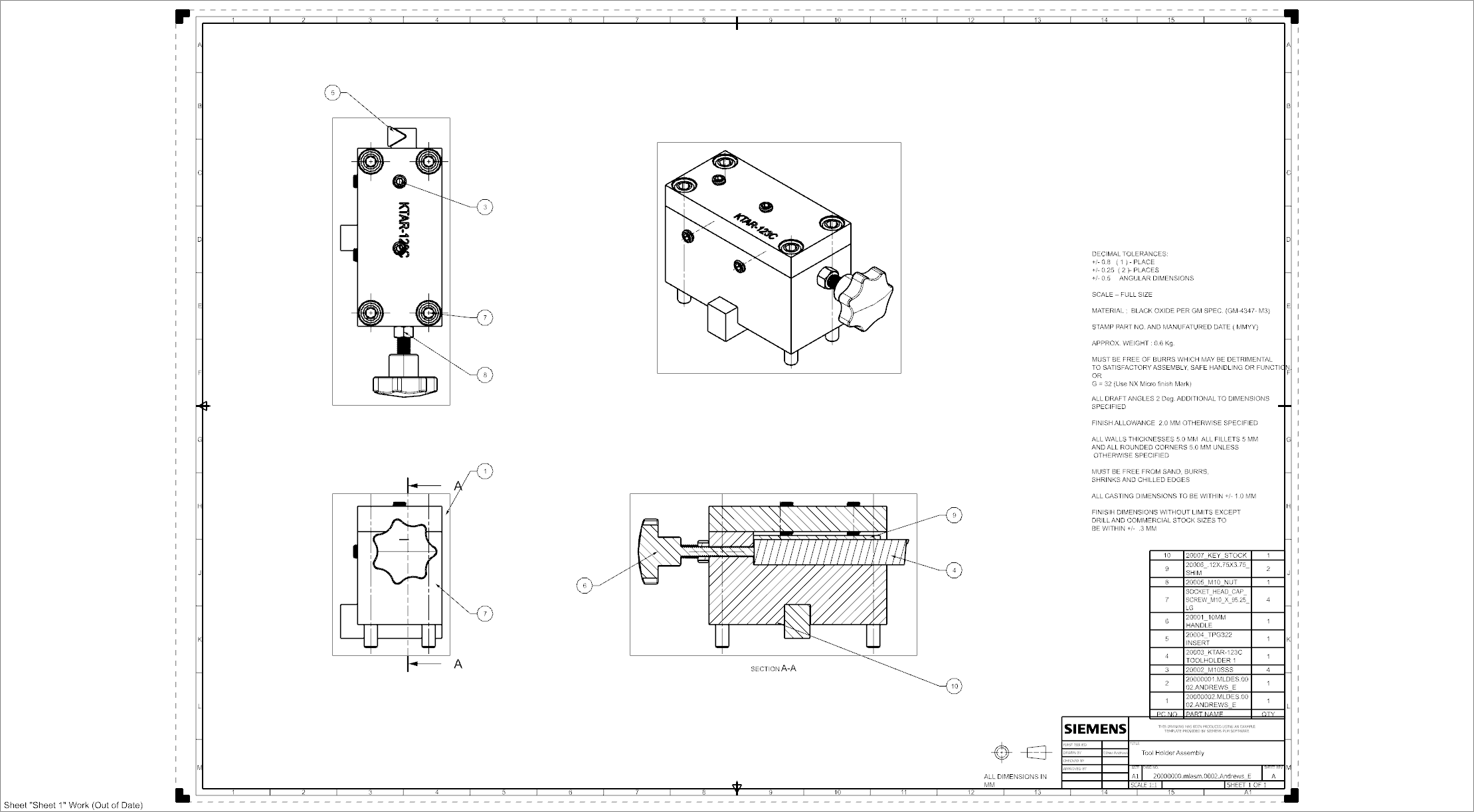 Tool Holder Assembly